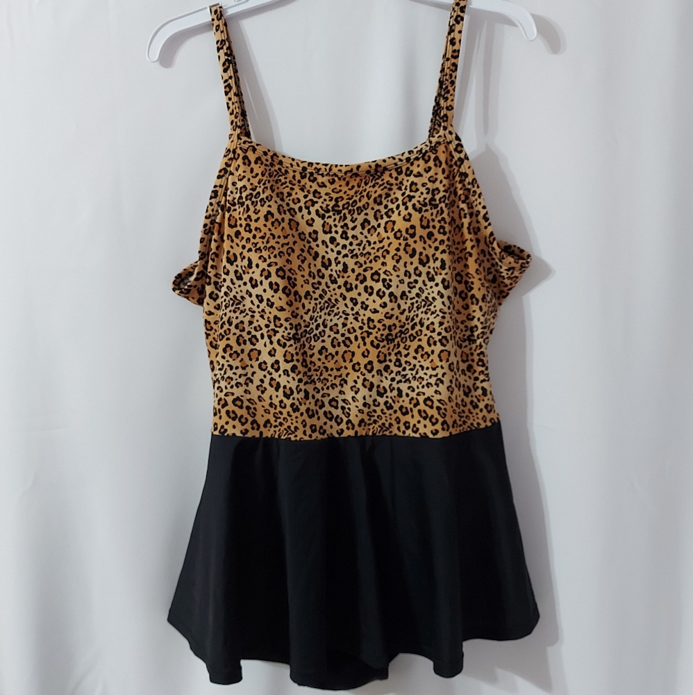 Swimwear Islander size 20W color Black and brown one piece